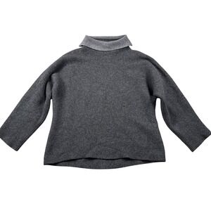 Vince Sweater Womens XS Gray Ribbed Long Sleeve Wool Cashmere Blend Casual
